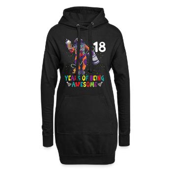 Astronaut Astronomie Sonnensystem Weltraum Kids - Hoodie-Kleid - Schwarz - Vorne