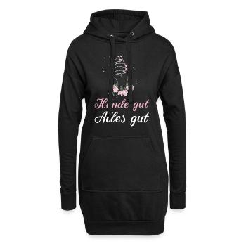 Mains bonnes Tout va bien - Sweat-shirt à capuche long Femme - noir - Devant