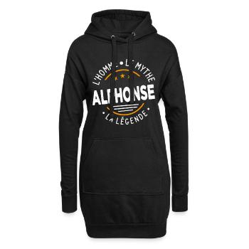 Alphonse L'Homme Le Mythe La Légende - Sweat-shirt à capuche long Femme - noir - Devant