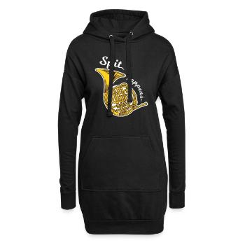 Cor Français | corne Le crachat se produit - Sweat-shirt à capuche long Femme - noir - Devant