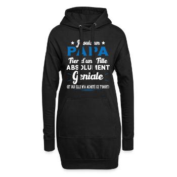 Je suis un papa fier d'une fille Cadeau pour papa - Sweat-shirt à capuche long Femme - noir - Devant
