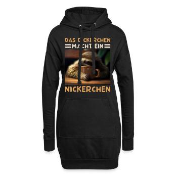 Das Dickerchen Macht Ein Nickerchen Morgenmuffel - Hoodie-Kleid - Schwarz - Vorne