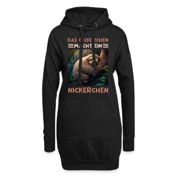 Das Dickerchen Macht Ein Nickerchen Morgenmuffel - Hoodie-Kleid - Schwarz - Vorne