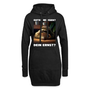 Guten Morgen - Dein Ernst? - Hoodie-Kleid - Schwarz - Vorne