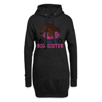 Je suis une grande sœur - - Sweat-shirt à capuche long Femme - noir - Devant