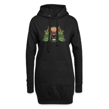 Tropical Deutscher Boxer - Hoodie-Kleid - Schwarz - Vorne