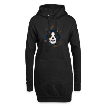 Goldener Hund Border Collie - Hoodie-Kleid - Schwarz - Vorne