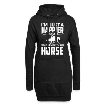 Je suis juste une personne plus heureuse quand je - Sweat-shirt à capuche long Femme - noir - Devant