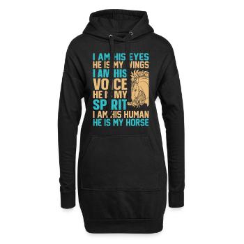 Je suis ses yeux, il est mes ailes, je suis - Sweat-shirt à capuche long Femme - noir - Devant