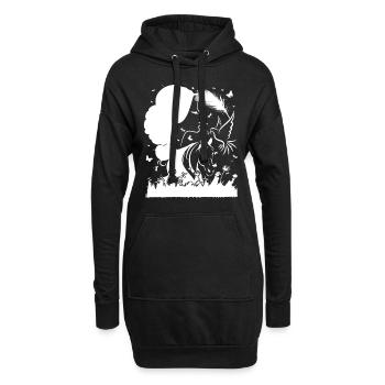 Fille Cheval - - Sweat-shirt à capuche long Femme - noir - Devant