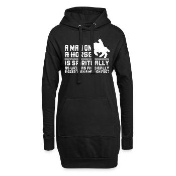 Ein Mann auf einem Pferd ist sowohl geistig als au - Hoodie-Kleid - Schwarz - Vorne