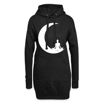 Mondsichel - Yoga - - Hoodie-Kleid - Schwarz - Vorne