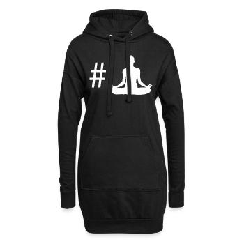 Hashtag - Yoga - - Hoodie-Kleid - Schwarz - Vorne