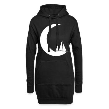 Mondsichel - Segeln - - Hoodie-Kleid - Schwarz - Vorne