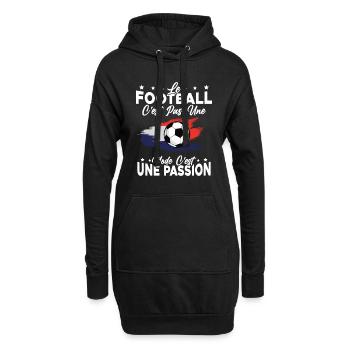 le football Est Une Passion joueur de foot - Sweat-shirt à capuche long Femme - noir - Devant