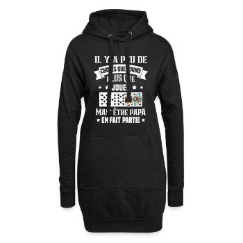 J'aime plus que jouer mais être papa idée cadeau - Sweat-shirt à capuche long Femme - noir - Devant