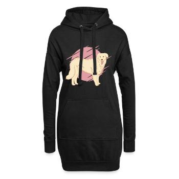 Kuvasz Breed Dog - Hoodie Dress - black - Front