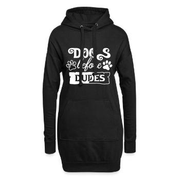 Les chiens devant les gars - Sweat-shirt à capuche long Femme - noir - Devant