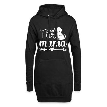 Fur Mama - Flèche et cœur - Sweat-shirt à capuche long Femme - noir - Devant