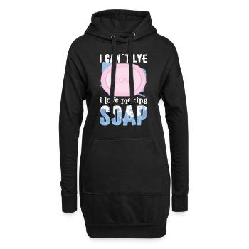 Fabrication de savon Bulles de savon Salle de bain bulle - Sweat-shirt à capuche long Femme - noir - Devant