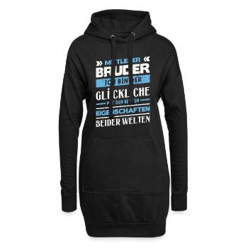 Mittelkind Sandwichkind Mittlerer Bruder - Hoodie-Kleid - Schwarz - Vorne