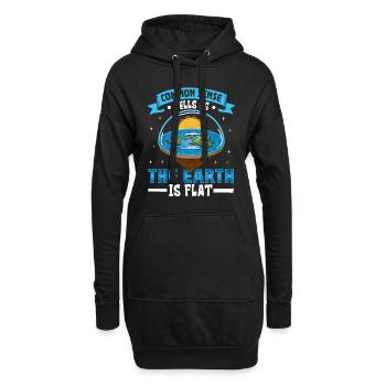 Flat Earth Theory Flat Earth Army Earth - Hoodie-Kleid - Schwarz - Vorne