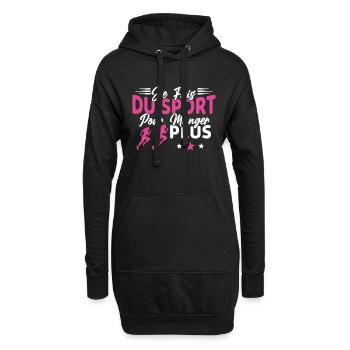 Je fais du Sport pour Manger plus Humour Femme - Sweat-shirt à capuche long Femme - noir - Devant