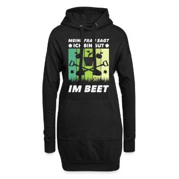 Gärtner Meine Frau Sagt Ich Bin Gut Im Beet - Hoodie-Kleid - Schwarz - Vorne