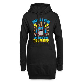 Drummer Drums Music Drum Set Drumming - Hoodie Dress - black - Front