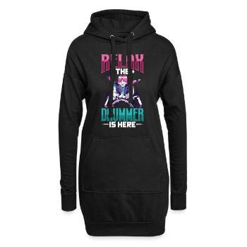 Drummer Drums Music Drum Set Drumming - Hoodie Dress - black - Front