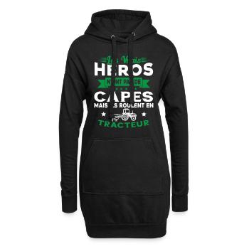 Tracteur Héros Cadeau Agriculteur Humour Fermier - Sweat-shirt à capuche long Femme - noir - Devant