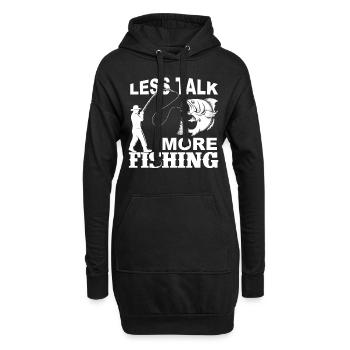 Moins de discussions, plus de pêche - - Sweat-shirt à capuche long Femme - noir - Devant