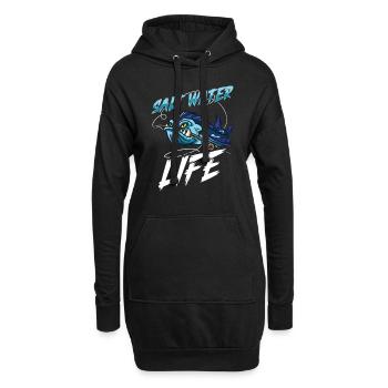 Salzwasserangeln Fisherman Barsch Angelrute Bobbe - Hoodie-Kleid - Schwarz - Vorne