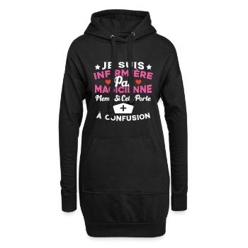 Je suis une Infirmière pas Magicienne Humour - Sweat-shirt à capuche long Femme - noir - Devant
