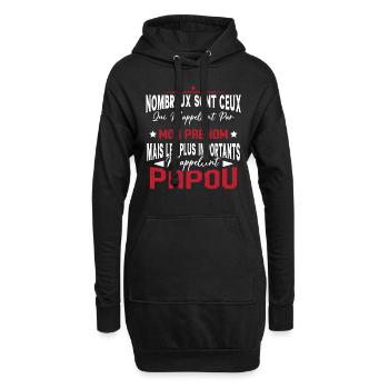 Les plus importants Mappellent Papou Humour Cadeau - Sweat-shirt à capuche long Femme - noir - Devant