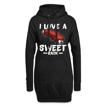 Bbq Spare Ribs Grill Raucher Fleisch Schweinerippe - Hoodie-Kleid - Schwarz - Vorne