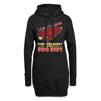 Bbq Spare Ribs Grill Raucher Fleisch Schweinerippe - Hoodie-Kleid - Schwarz - Vorne