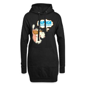Alpagas Fluffy Lama animal - Alpaga chuchoteur - Sweat-shirt à capuche long Femme - noir - Devant