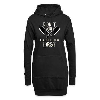 Metzger Metzger Fleisch Fleischschneider - Hoodie-Kleid - Schwarz - Vorne