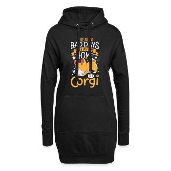 Hund Welsh Corgi Haustier Hund Liebhaber Welpe - Hoodie-Kleid - Schwarz - Vorne