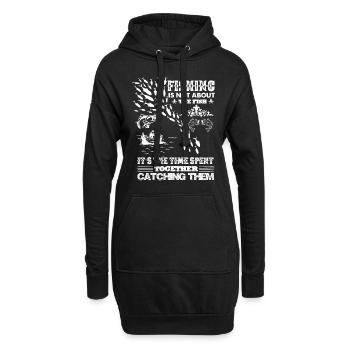 La pêche ne concerne pas le poisson, mais - Sweat-shirt à capuche long Femme - noir - Devant