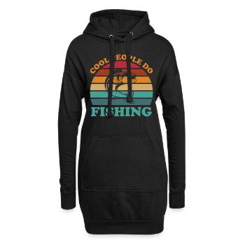 Coole Leute fischen 3 - - Hoodie-Kleid - Schwarz - Vorne