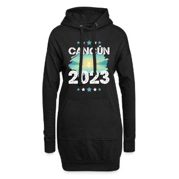 Cancun 2023 - Sweat-shirt à capuche long Femme - noir - Devant