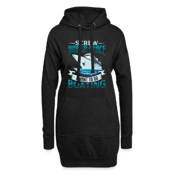 Boating Dad Boat Captain Pontoon Sailor Cruising - Hoodie-Kleid - Schwarz - Vorne