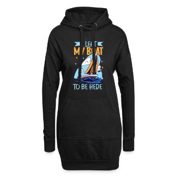 Bateau papa Capitaine Pontoon Sailor Croisière - Sweat-shirt à capuche long Femme - noir - Devant
