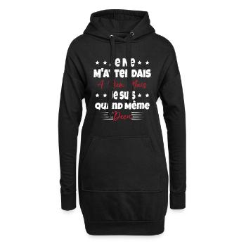 Je ne m'attend à rien mais je suis quand même déçu - Sweat-shirt à capuche long Femme - noir - Devant