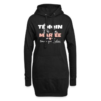 Témoin de la Mariée Témoin qui Déchire - Sweat-shirt à capuche long Femme - noir - Devant