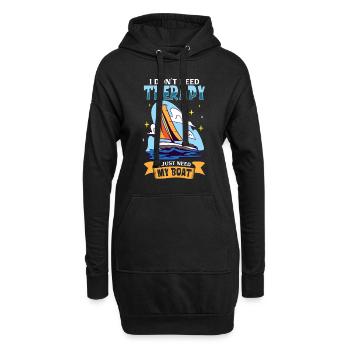 Boating Dad Boat Captain Pontoon Sailor Cruising - Hoodie-Kleid - Schwarz - Vorne