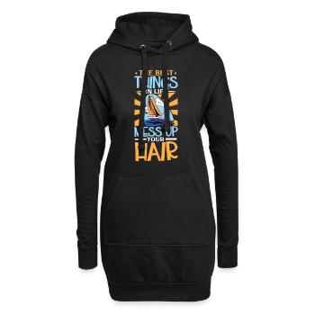 Bateau papa Capitaine Pontoon Sailor Croisière - Sweat-shirt à capuche long Femme - noir - Devant