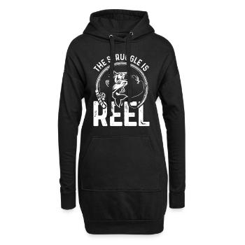 Der Kampf ist die Rolle - Hoodie-Kleid - Schwarz - Vorne